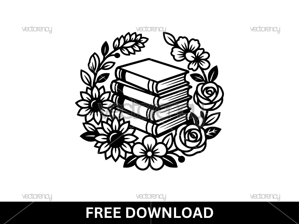 Stacked Books SVG Free
