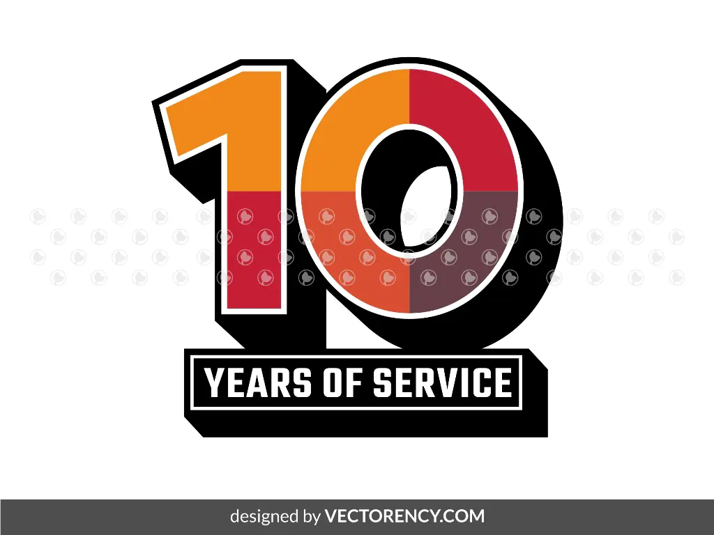 10 Years of Service Image Vector PNG