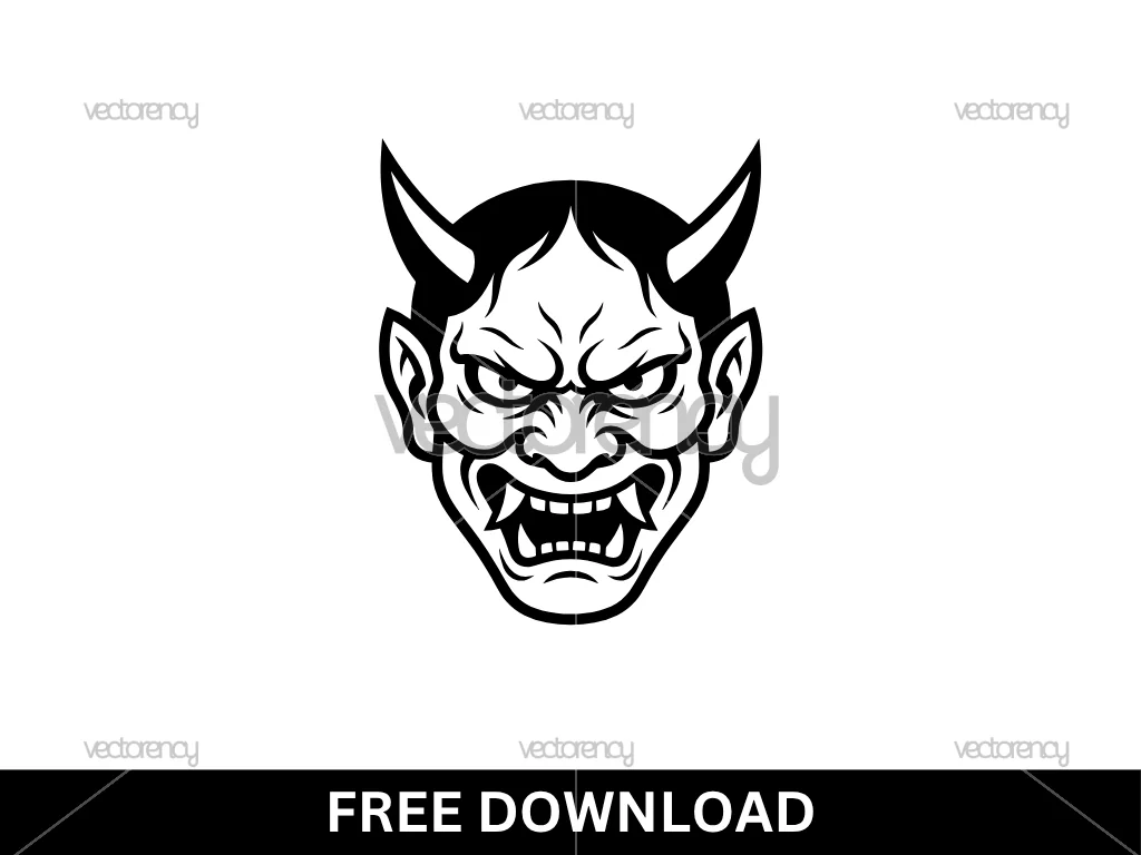 Oni Demon Mask SVG Free