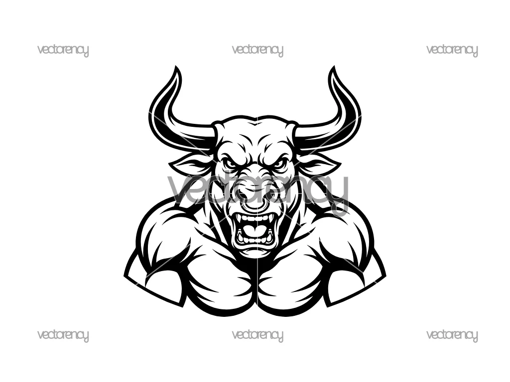 Angry Bull Mascot Vector