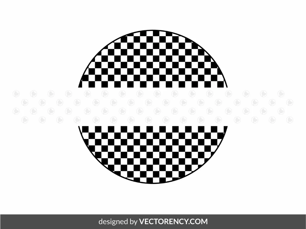 Checkered Circle Monogram SVG