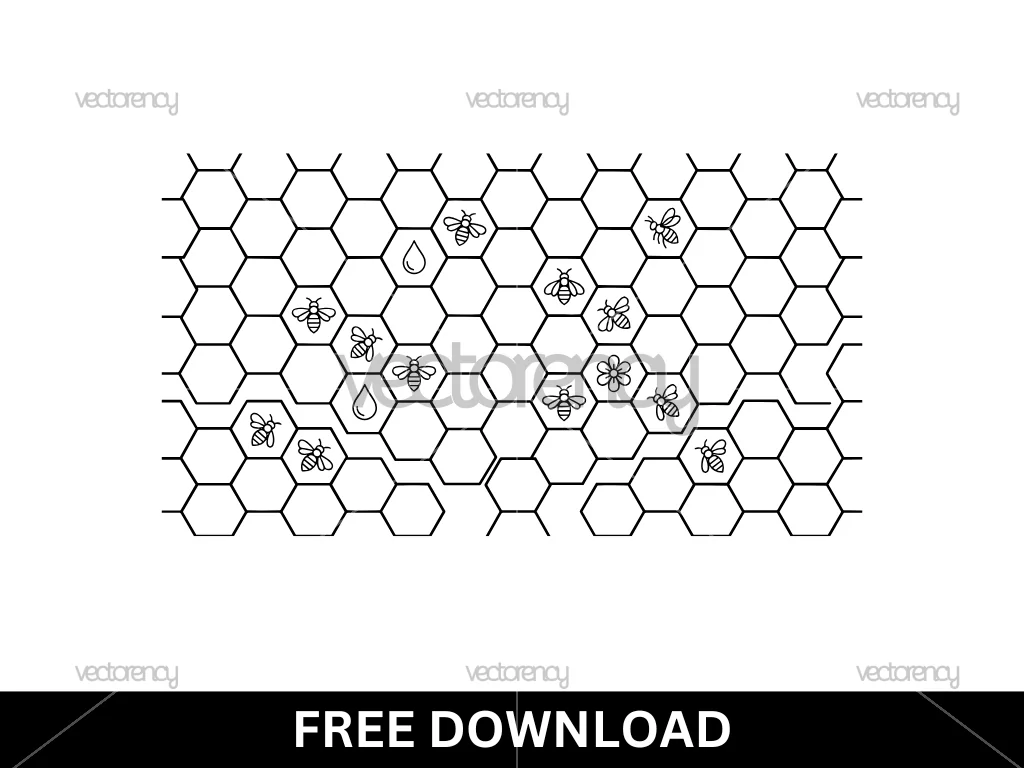 Bee Hive SVG Pattern Free Download