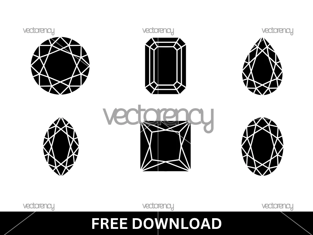 Diamond Any Shaped Vector Element Set