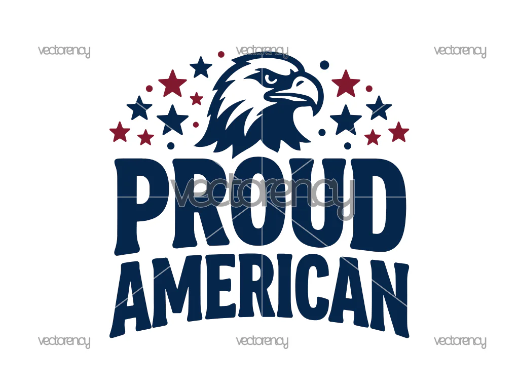 Proud American SVG, Eagle, Patriotic PNG Design