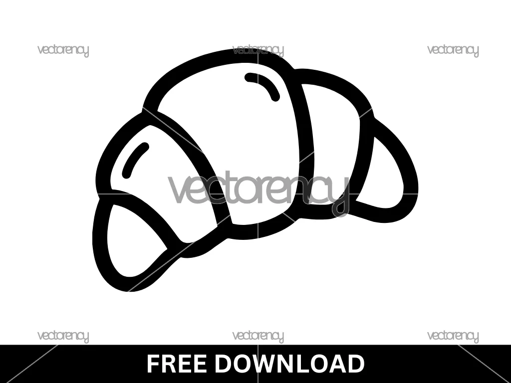 Free Kawaii Croissant SVG
