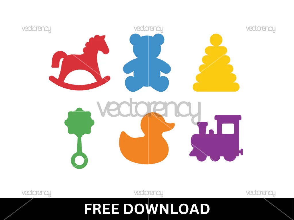Baby Toy Silhouettes Vector Free