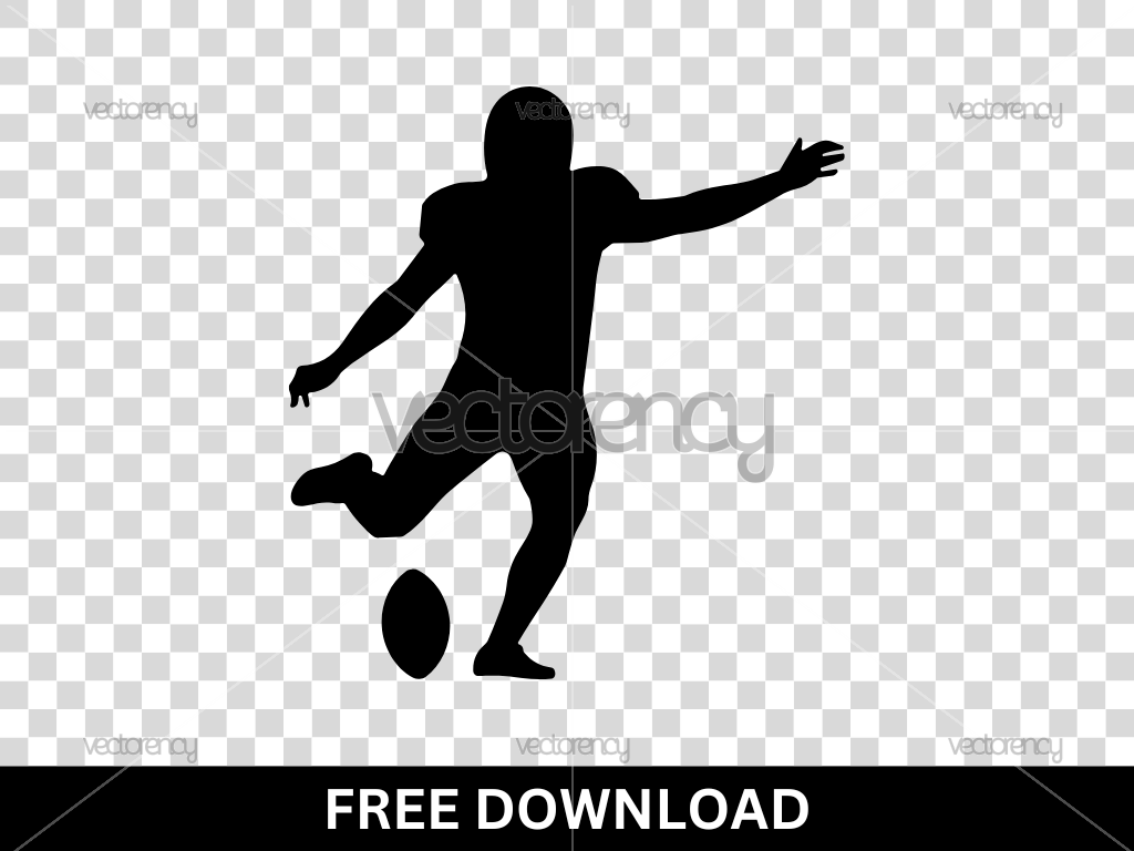 American Football Silhouette Kicking SVG Cut File Cricut Free