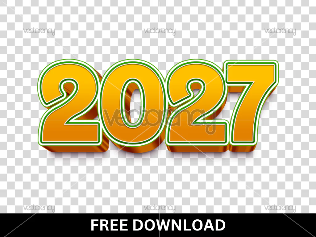 2027 New Year PNG Transparent