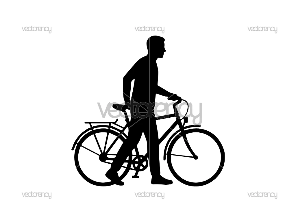 Simple Bike Silhouette SVG Vector