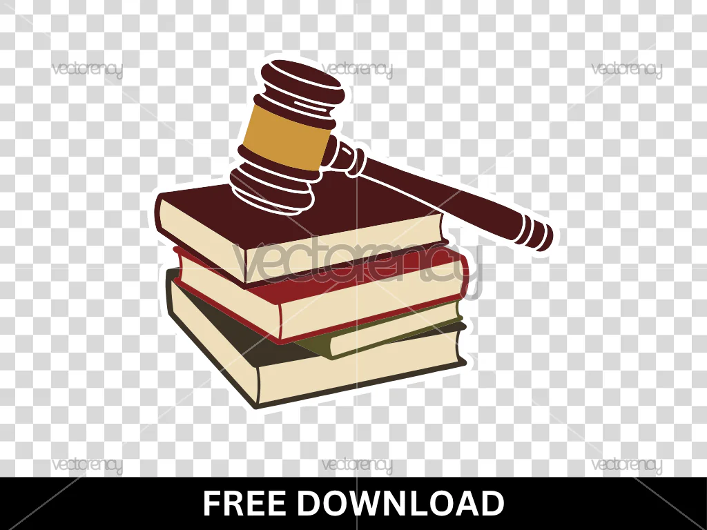 Free Justice Gavel and Law Books PNG Image Clipart