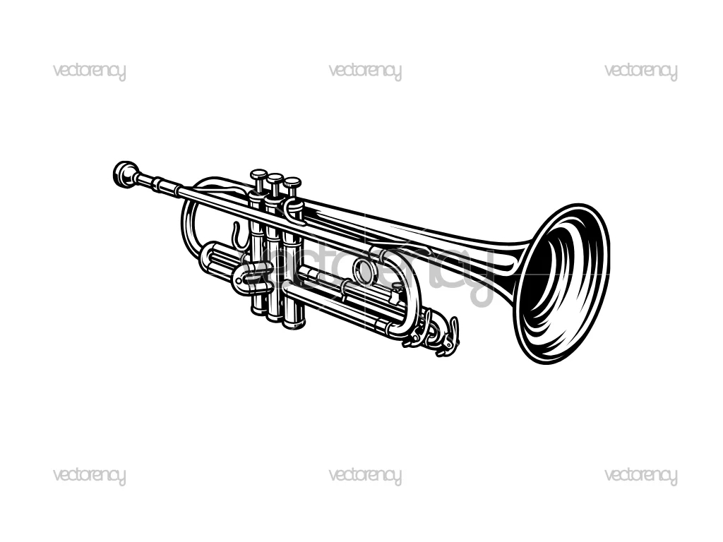Trumpet Vector SVG PNG Brass Instrument