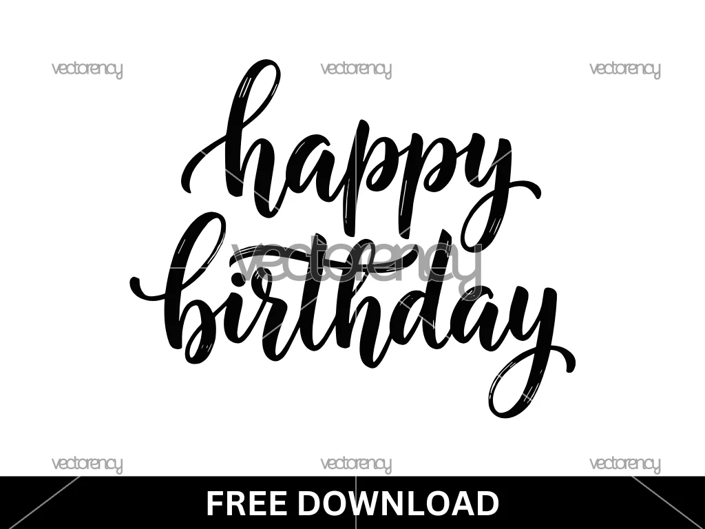 Free Download Happy Birthday Text Vector Art