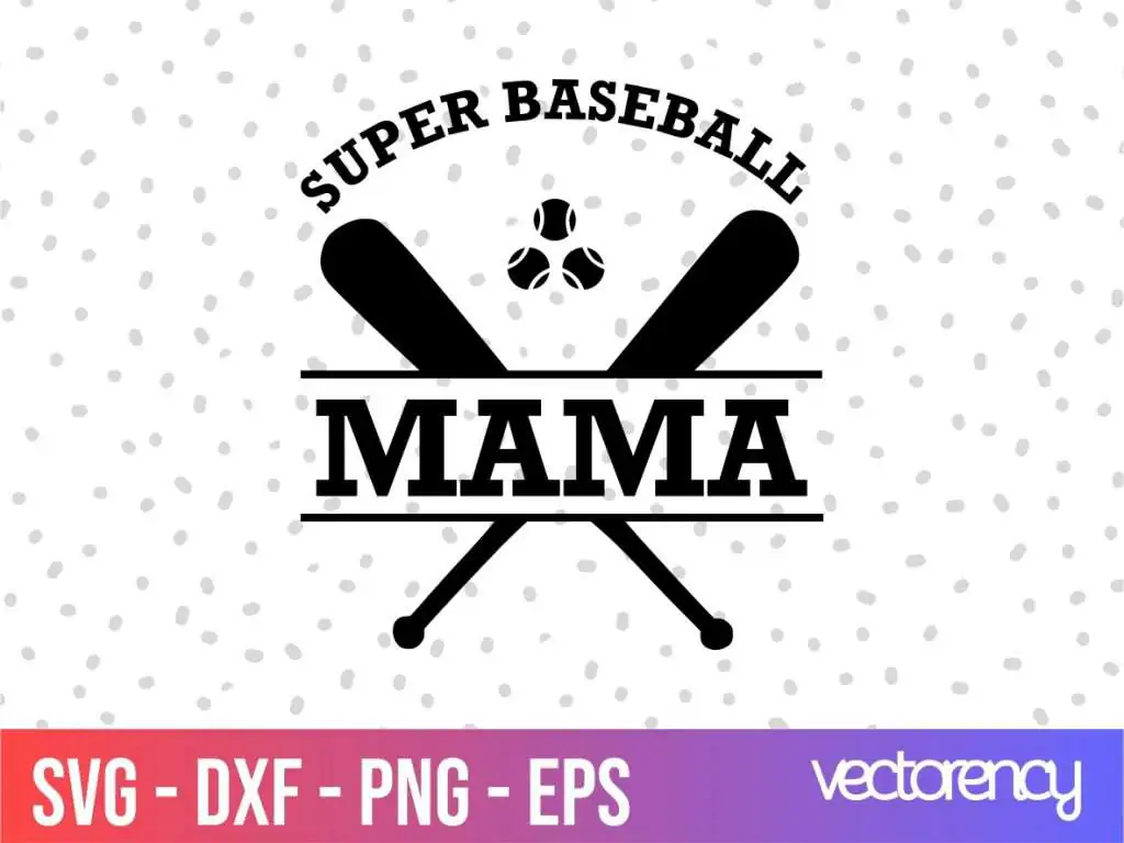 Super Baseball Mama SVG Free