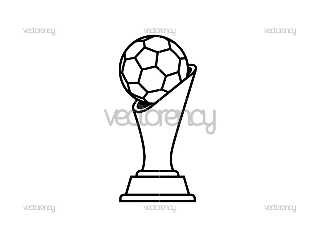 Soccer Ball Trophy SVG Cut File Clipart