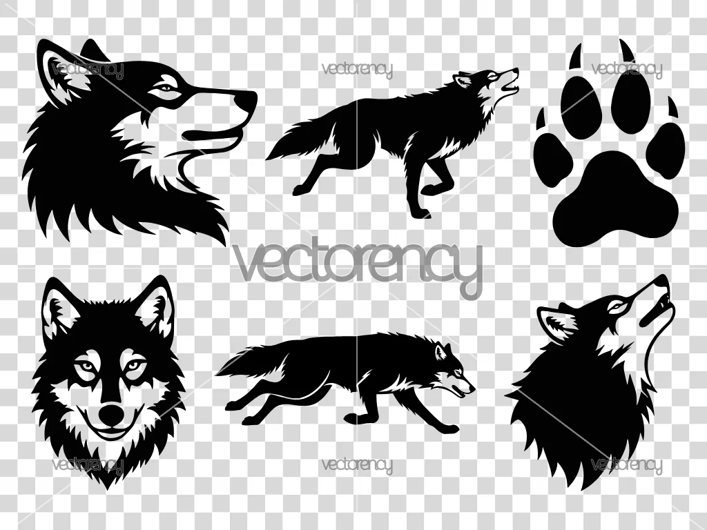 6 Wolf SVG Cricut File PNG EPS