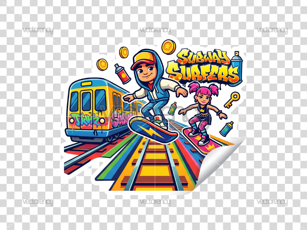 Subway Surfers Cartoon Mobile Game Cake Topper