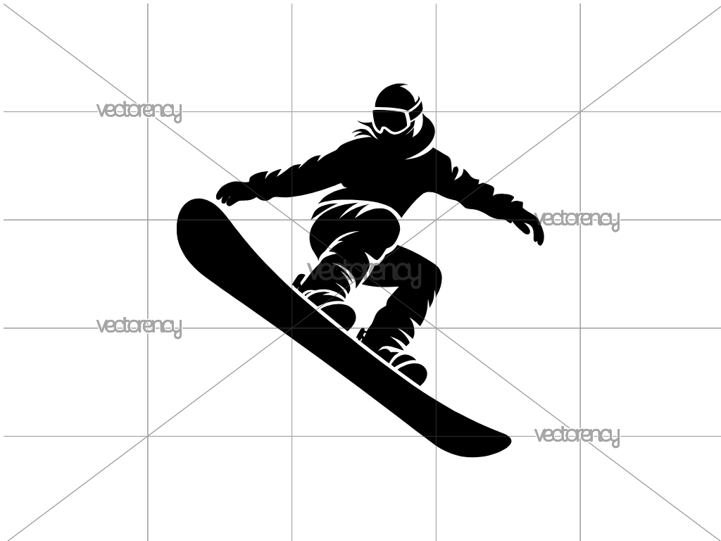 Snowboarding Silhouette SVG