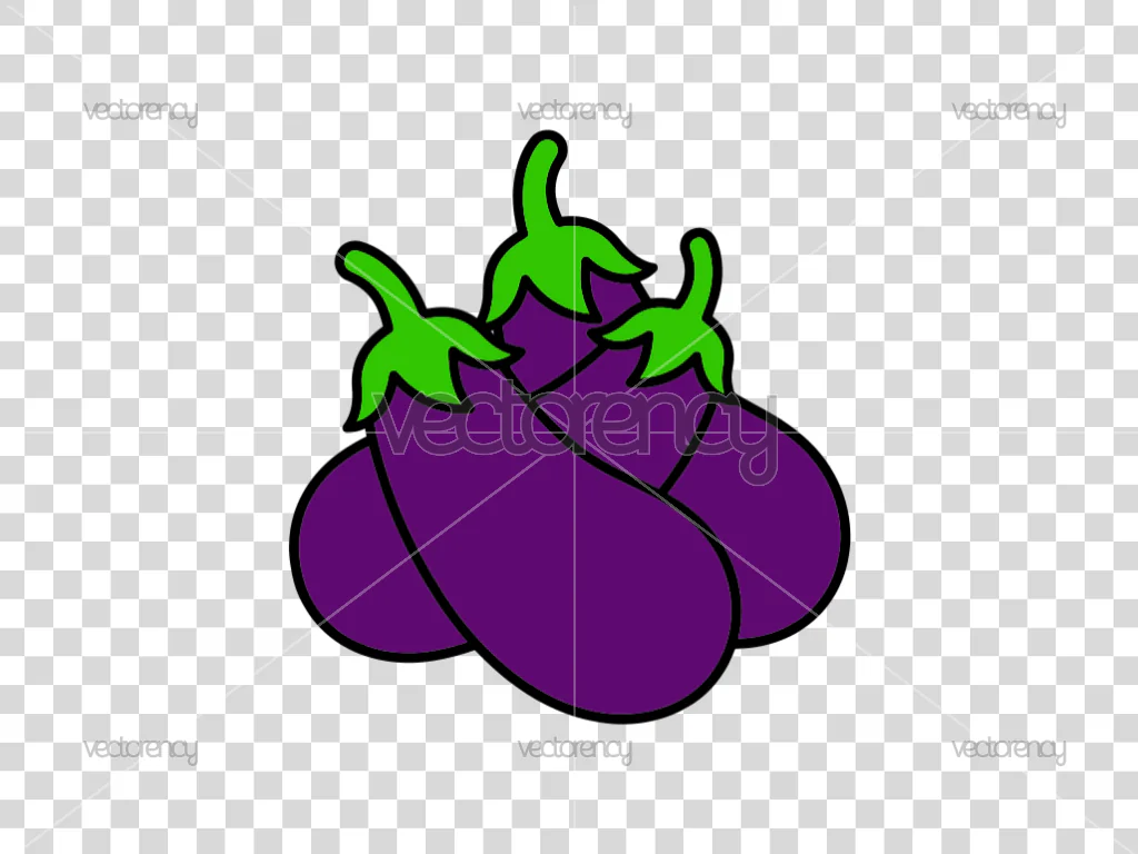 Purple Eggplants Clipart PNG Transparent SVG