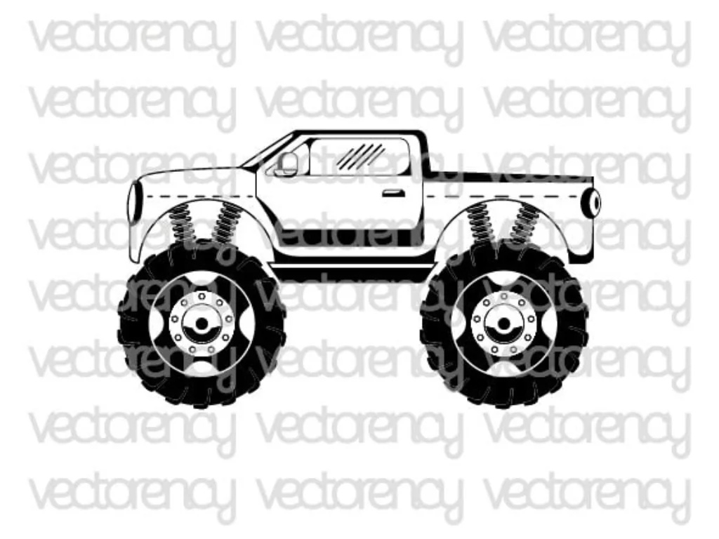 Monster Truck SVG Truck Simple Clipart