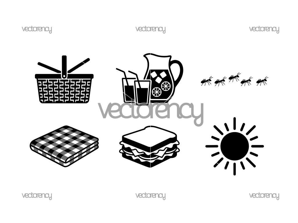 Picnic Gingham Vector SVG Set