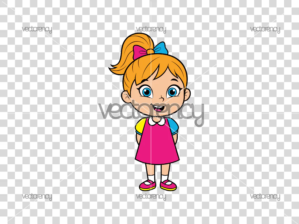 Kindergarten Girl Clipart Image PNG