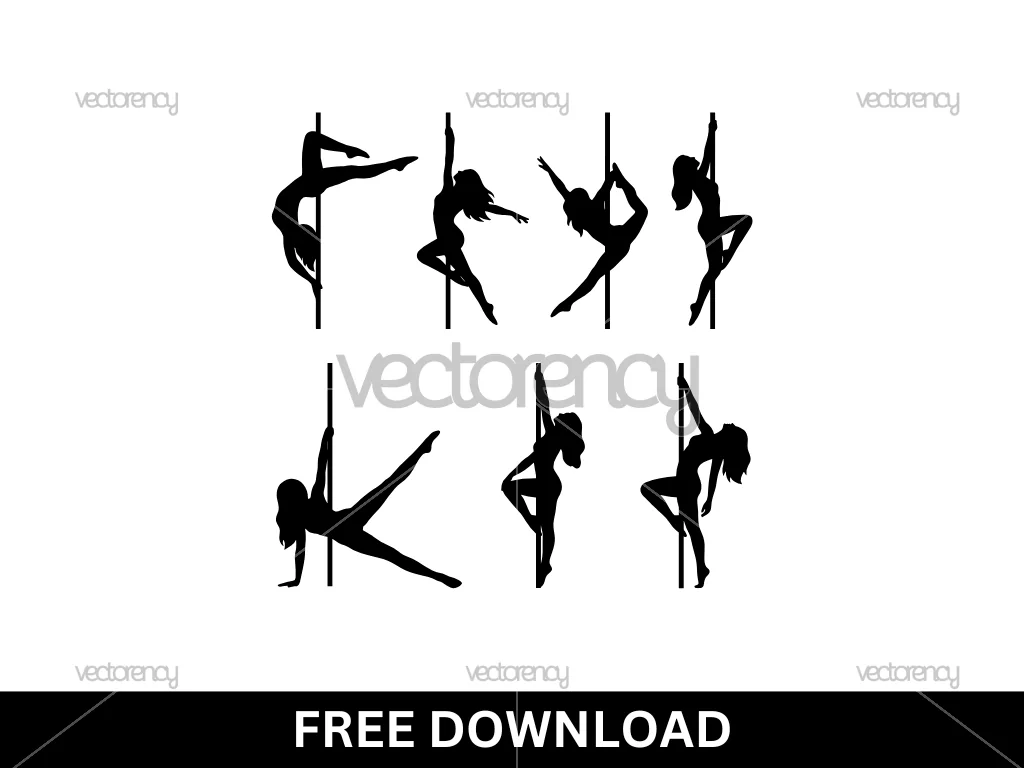 Stripper Pole Dancer Silhouette SVG Free Download