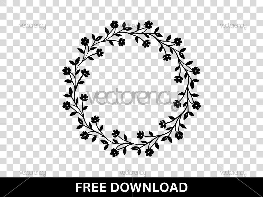 Circle Frame Border Floral Ornament Vector