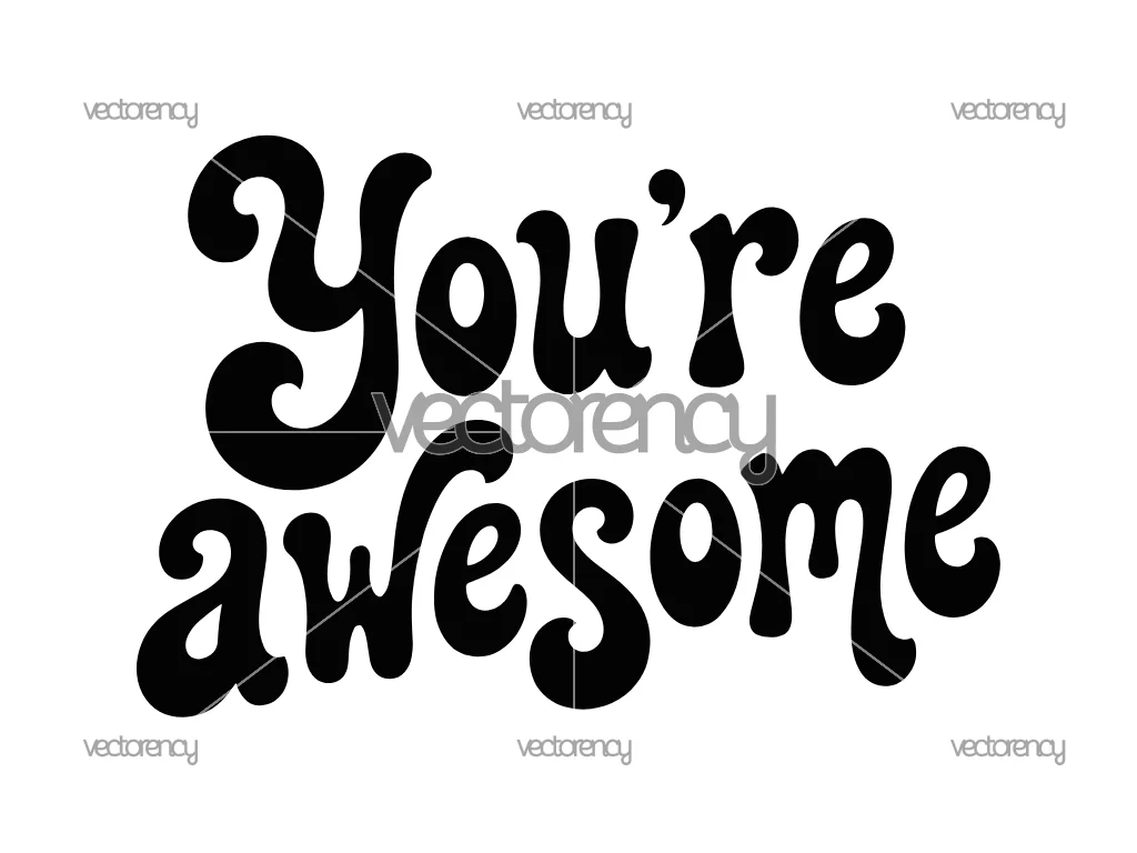 You’re Awesome Thank You Card or Sticker SVG PNG