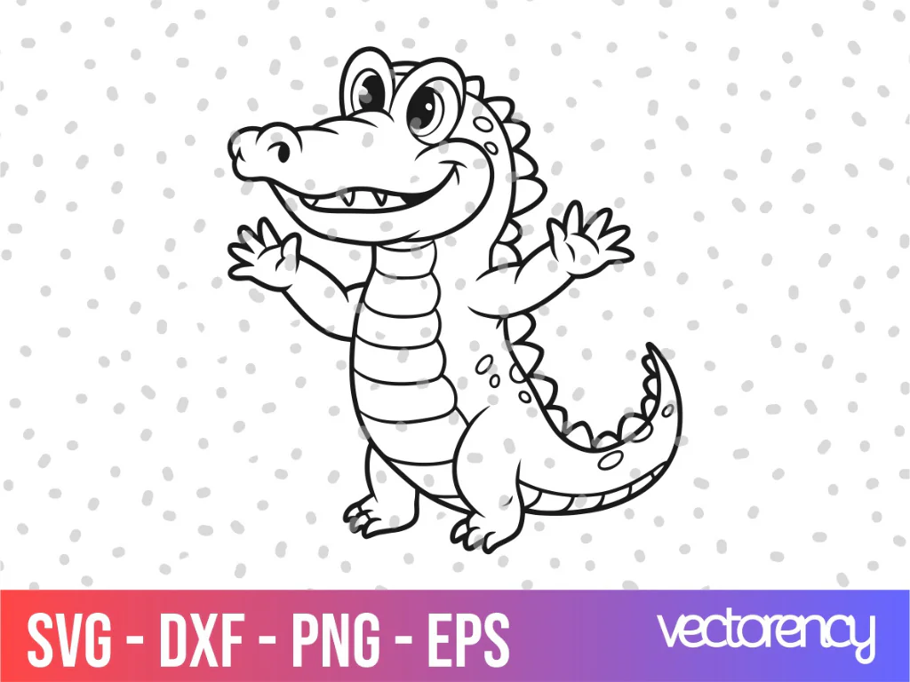 Cute Crocodile Vector Art