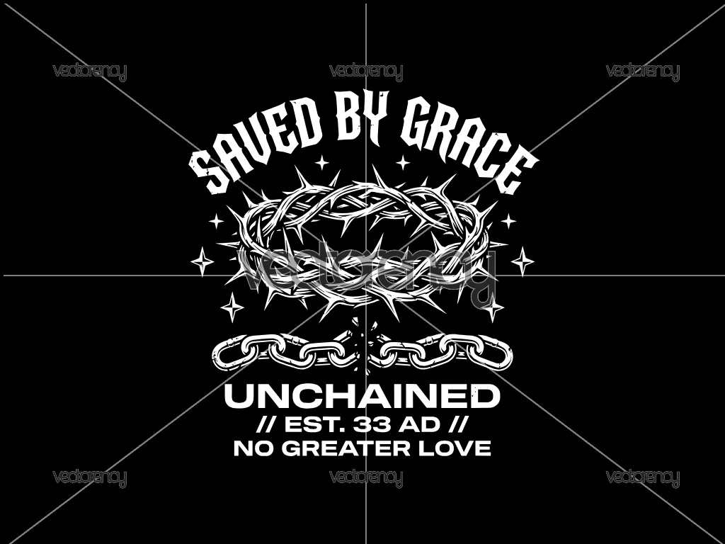 Saved by Grace Christian Streetwear Design Vector and PNG File