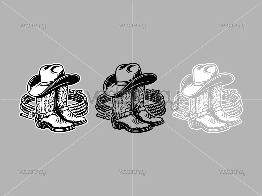 Cowboy Hat Boots SVG PNG, Western Design, Rustic Ranch Art, Country Rodeo Clipart, Farmhouse Decor