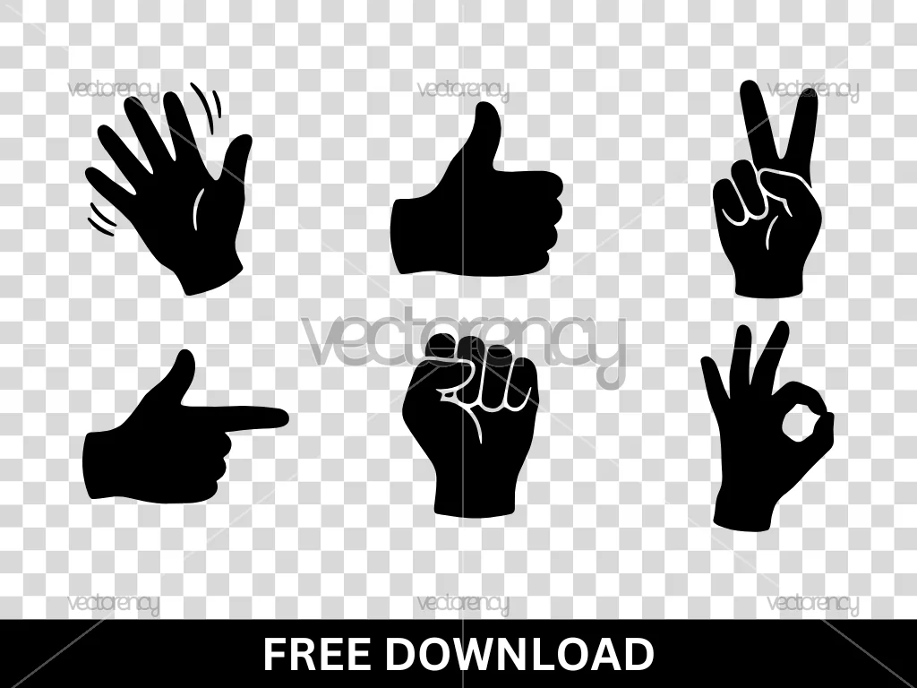 Hand Drawn Hand Gestures Vector