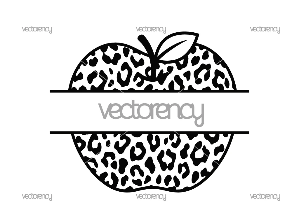 Apple Leopard Monogram PNG SVG EPS DXF File