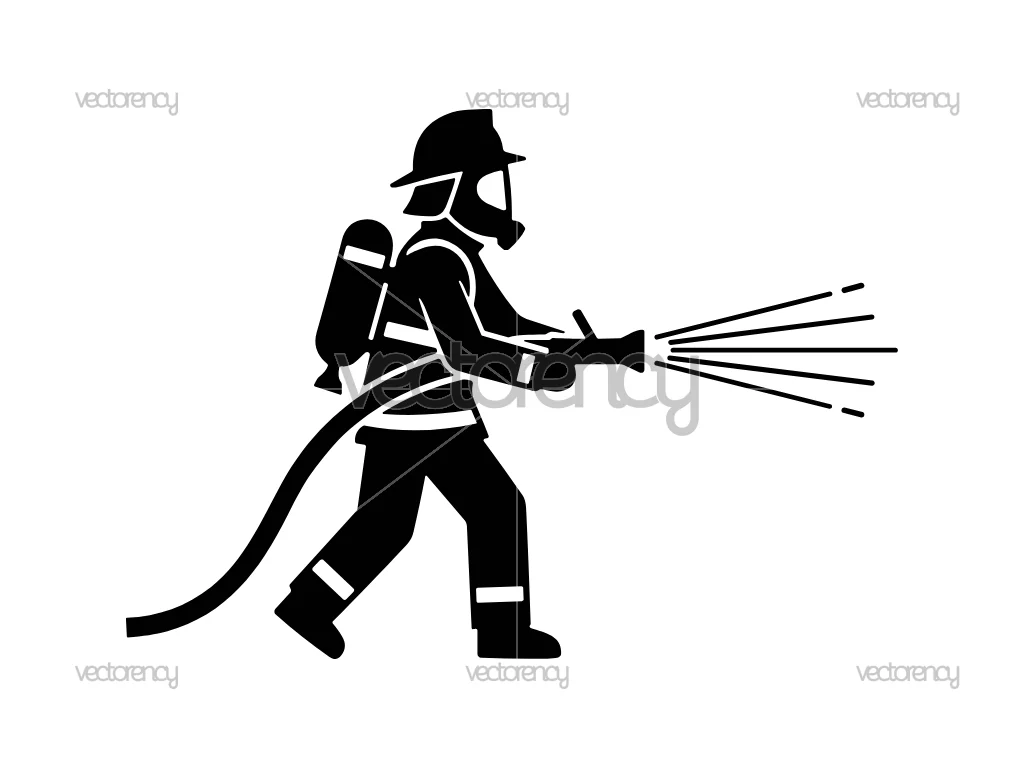 Firefighter Extinguishing SVG