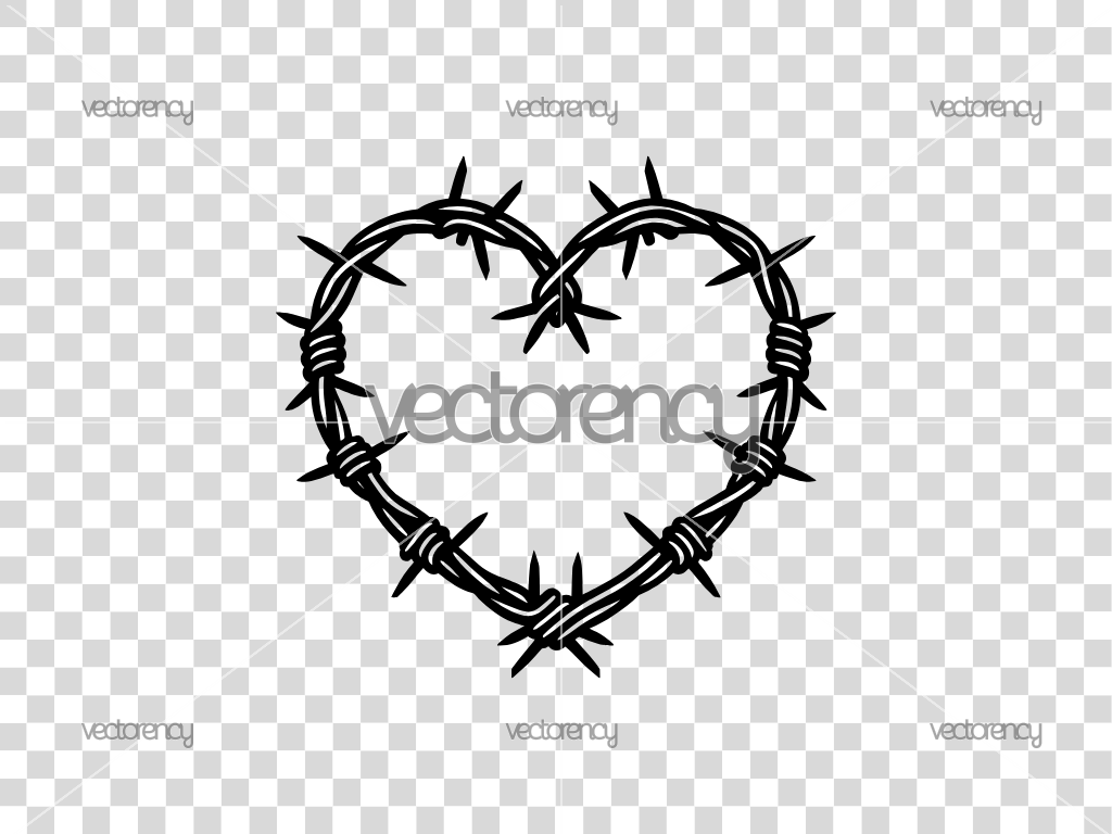 Barbed Wire Love Symbol Vector SVG