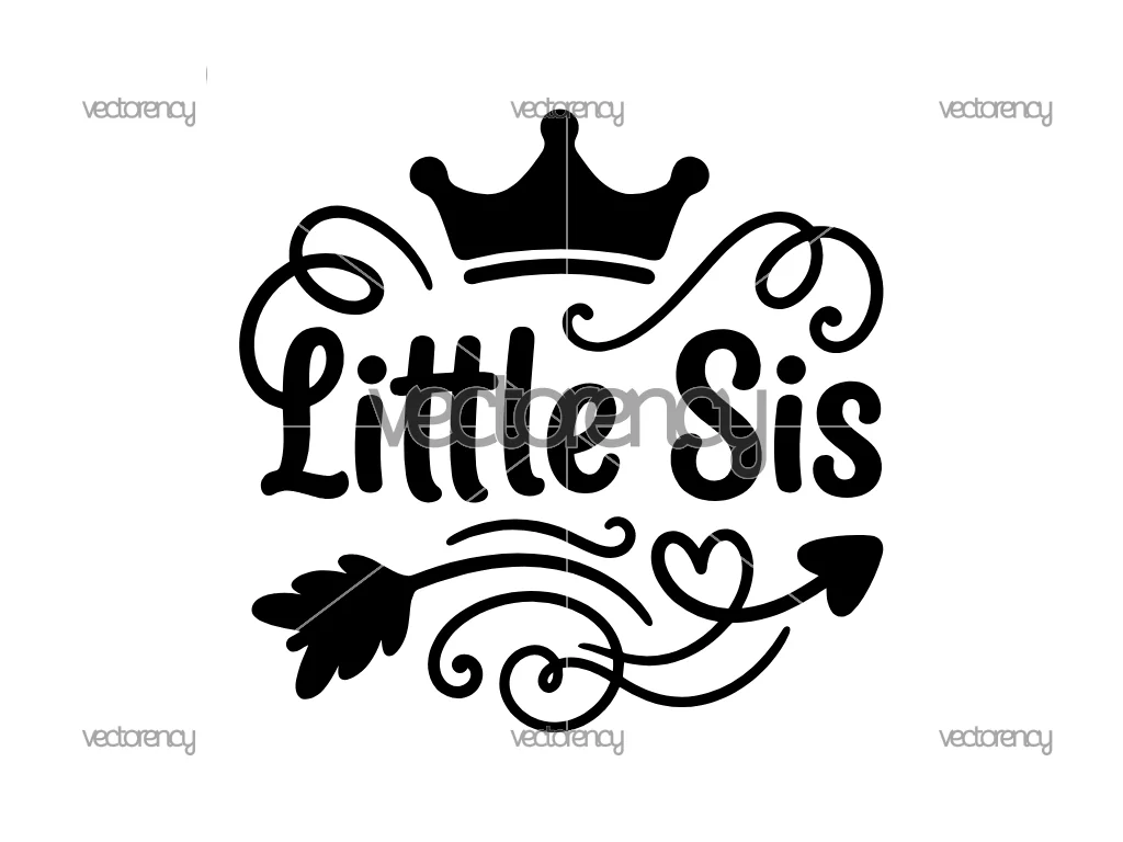 Little Sis New Baby SVG Cut File PNG EPS DXF