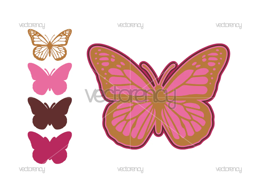 Butterfly SVG Cricut, 3D Butterfly SVG, Butterfly Template Layered