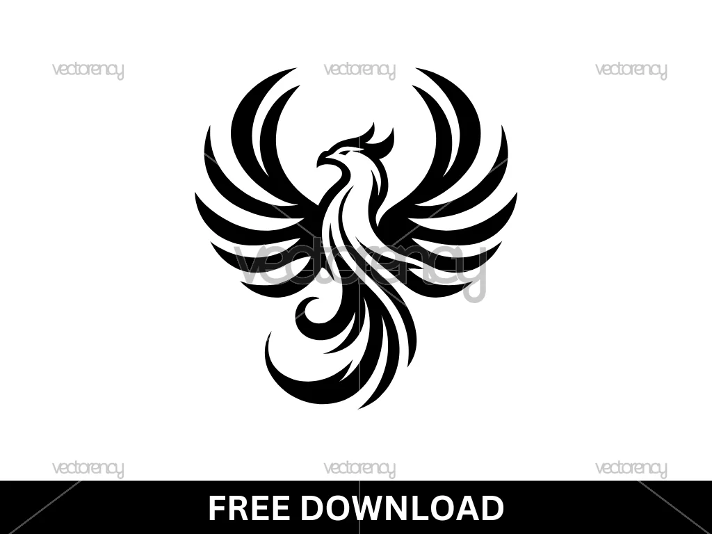 Phoenix Crest Logo Vector Free