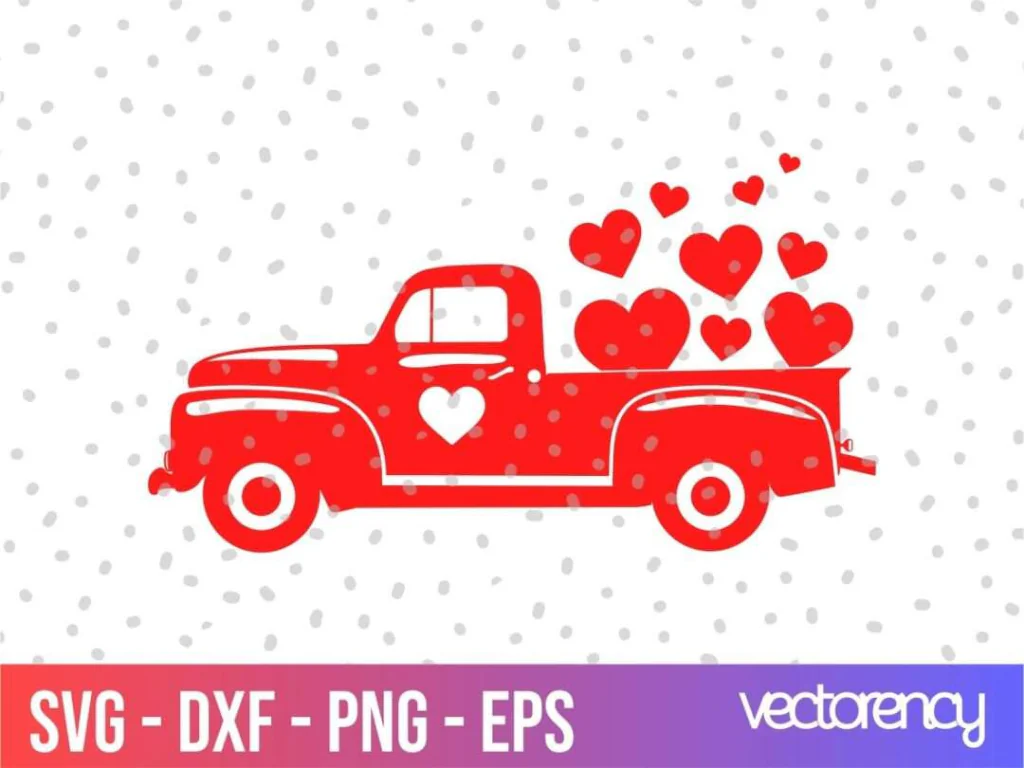 Vintage Truck Valentines SVG