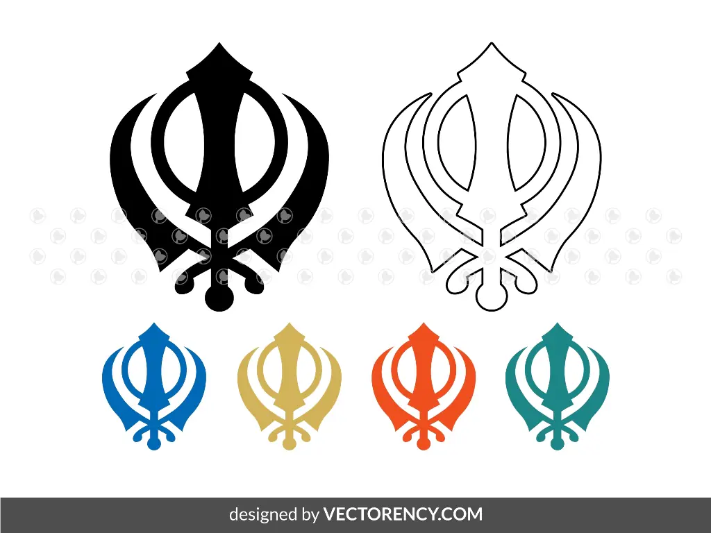 Sikhism Religion Khanda Symbol Vector PNG