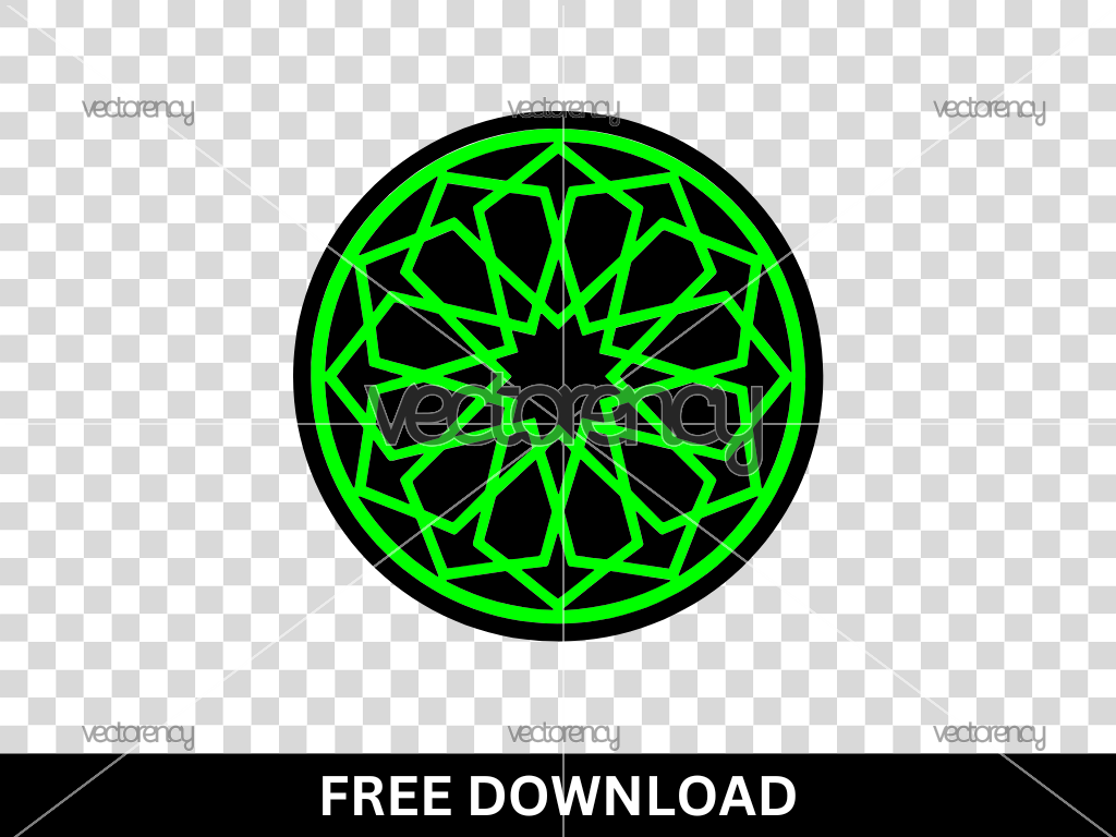 Green Islamic Element Vector Free