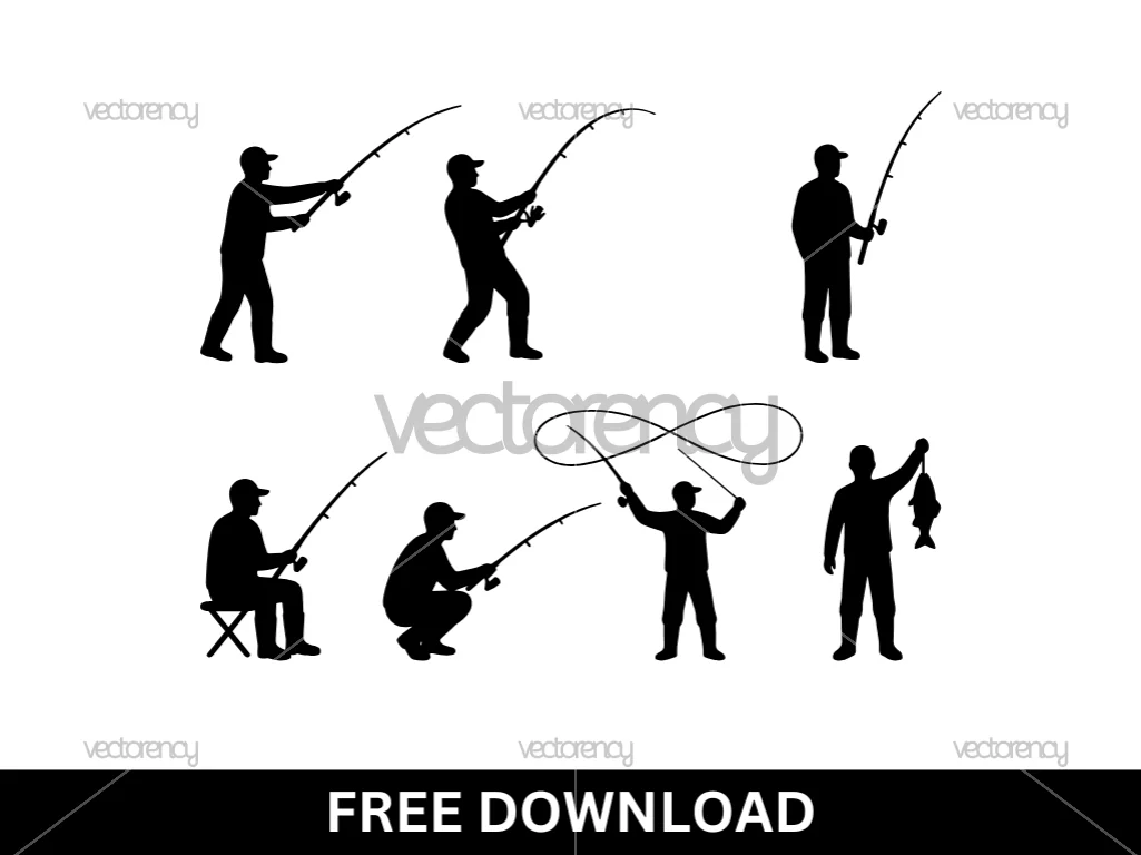 Fishing Silhouette Cricut Vector SVG Free