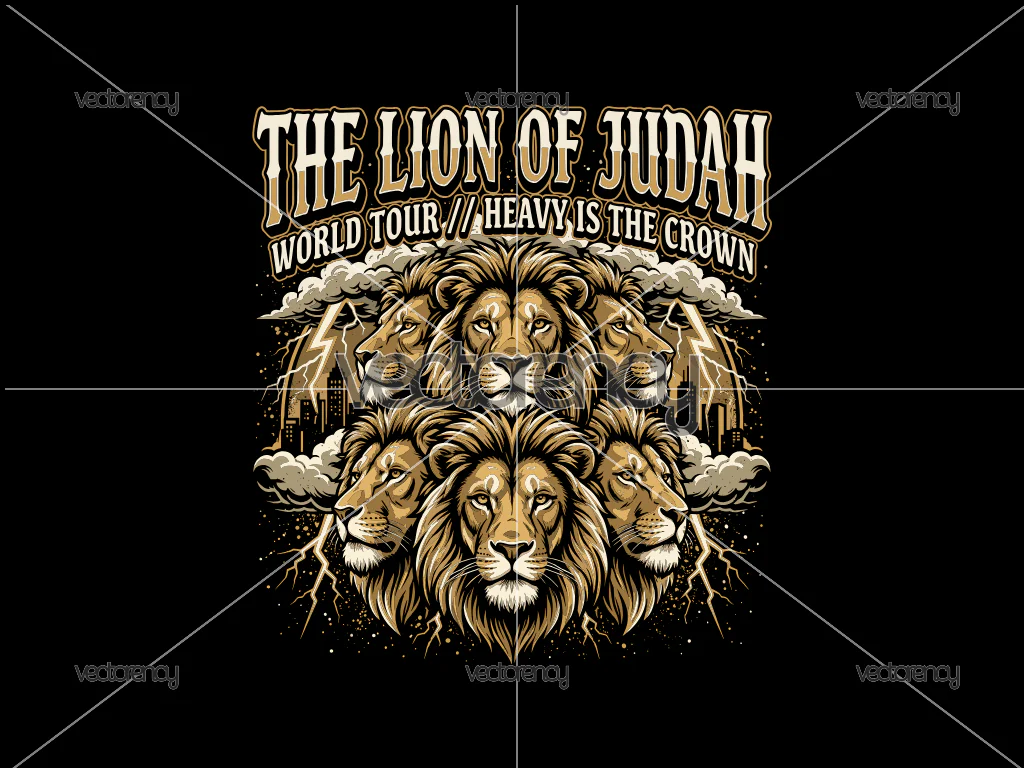 The Lion of Judah PNG Streetwear Design Vector Digital Download
