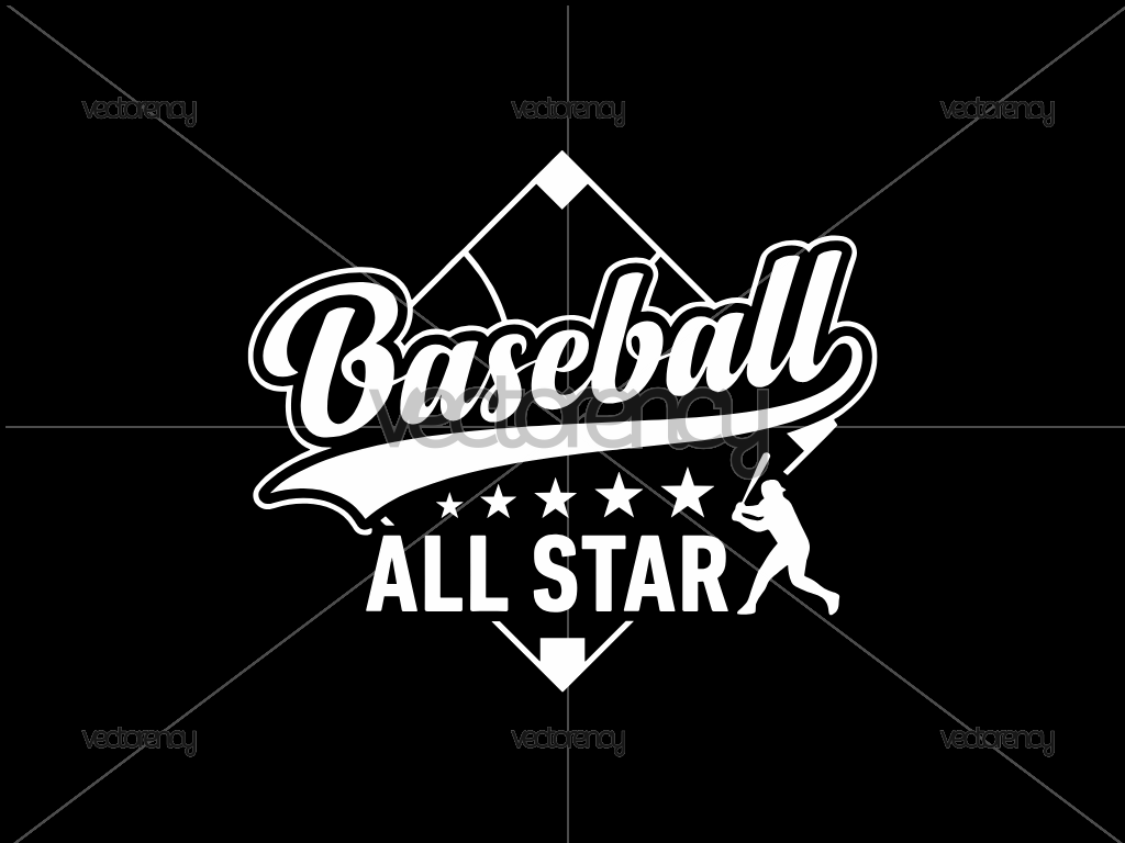 All Star Baseball Image Vector