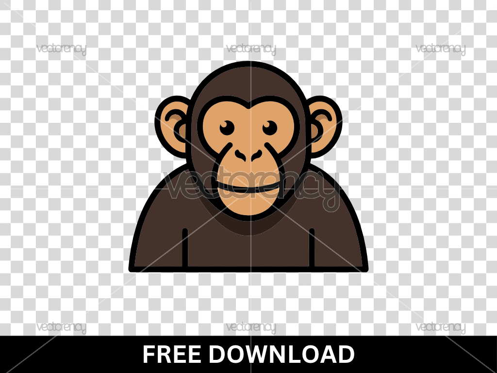 Chimpanzee SVG Clipart Free