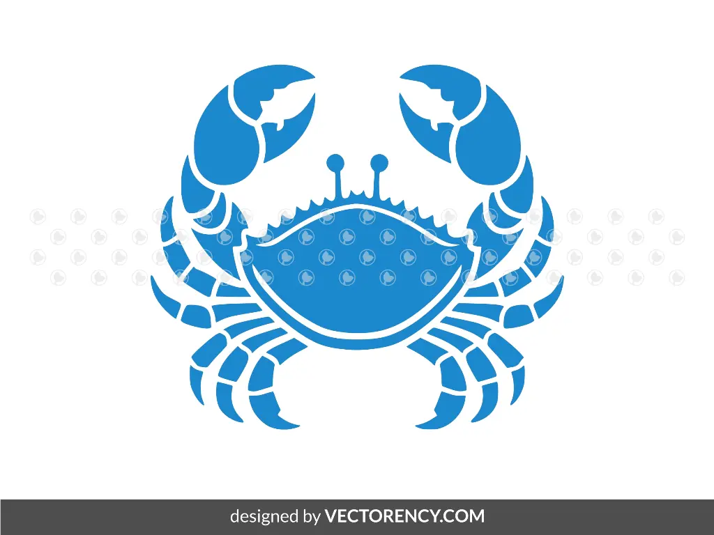 Blue Crab Silhouette Vector PNG SVG