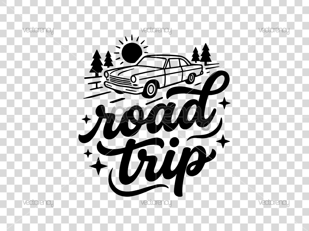 Road Trip SVG Cut File and PNG Transparent for Crafters