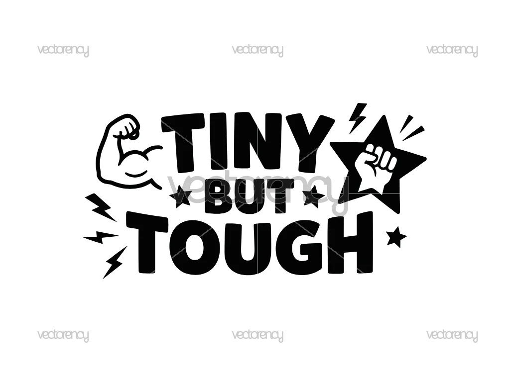 Tiny But Tough Wrestling Kids Vector PNG SVG