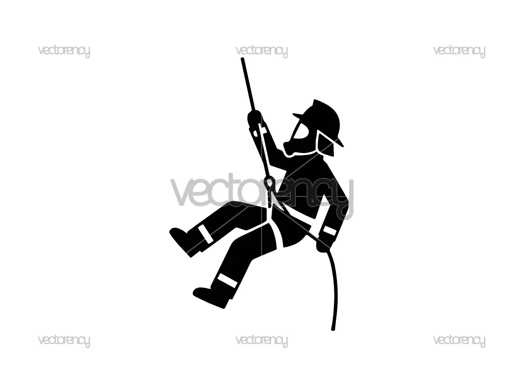 Firefighter Rescuing Icon SVG