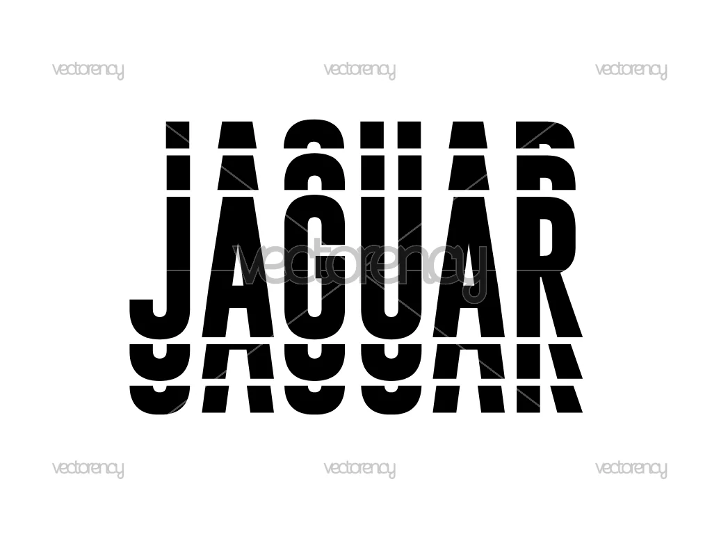 Jaguar Typography Mirror Vector